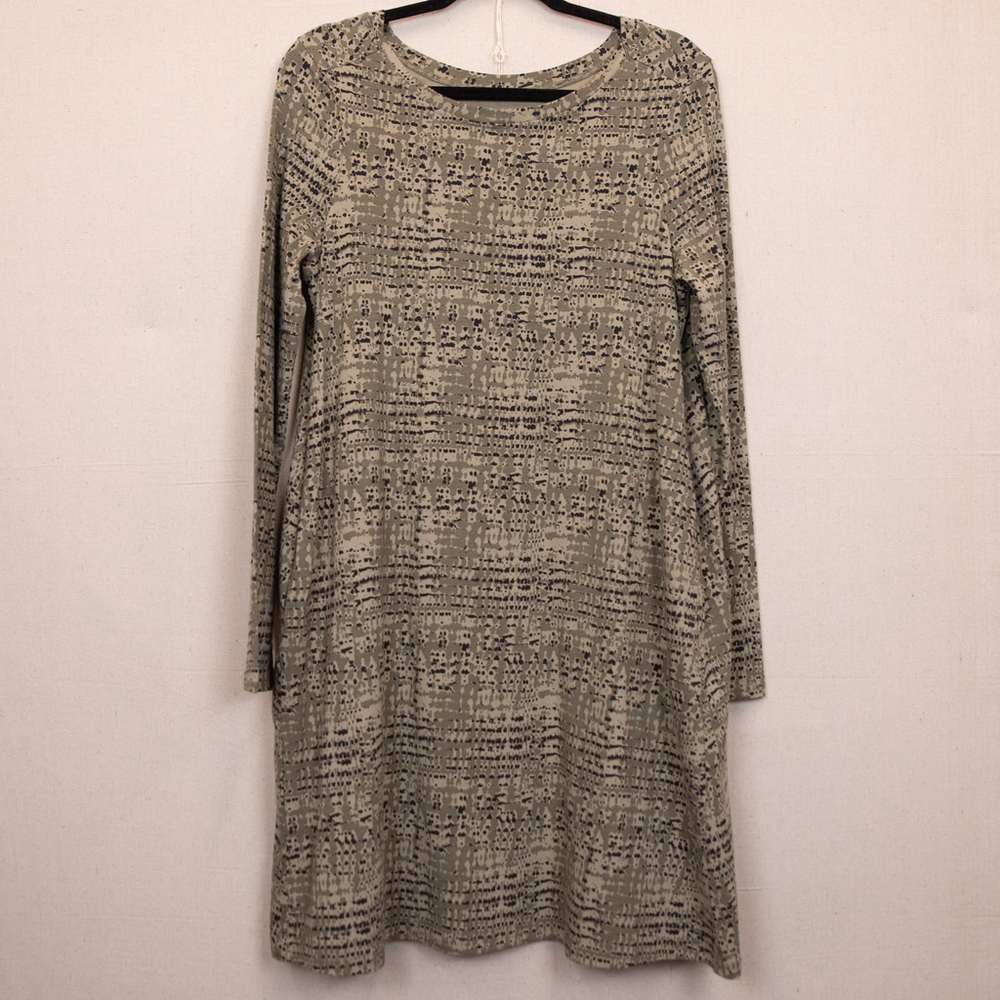 Pact Revive green long sleeve swing dress-L